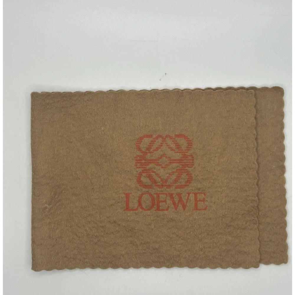 Loewe Vintage Tan Pebbled Leather Bifold Wallet Brown Interior Anagram Box#840